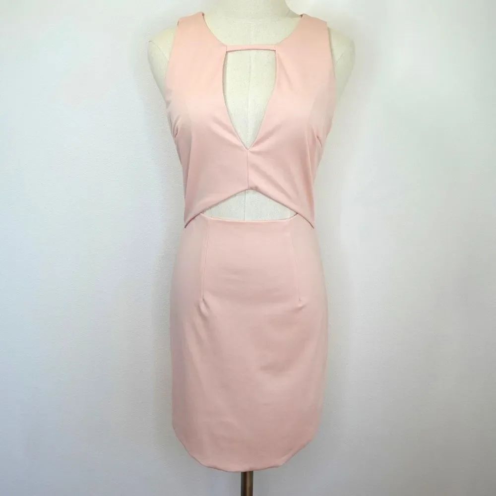 Tiger Mist Barbiecore Pink Mini Dress Cutouts Zipper Back Size M